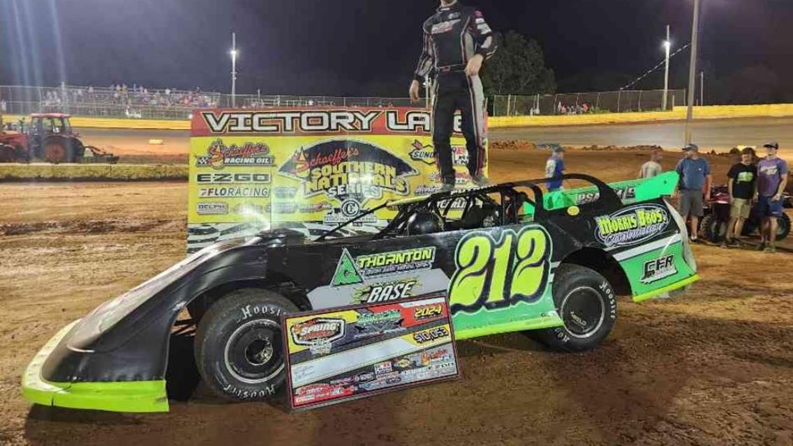 Josh Putnam raced to the $10,053 Schaeffer’s Oil Spring Nationals Super Late Model victory at Duck River Raceway Park (Wheel, Tenn.) on Sunday, May 26.