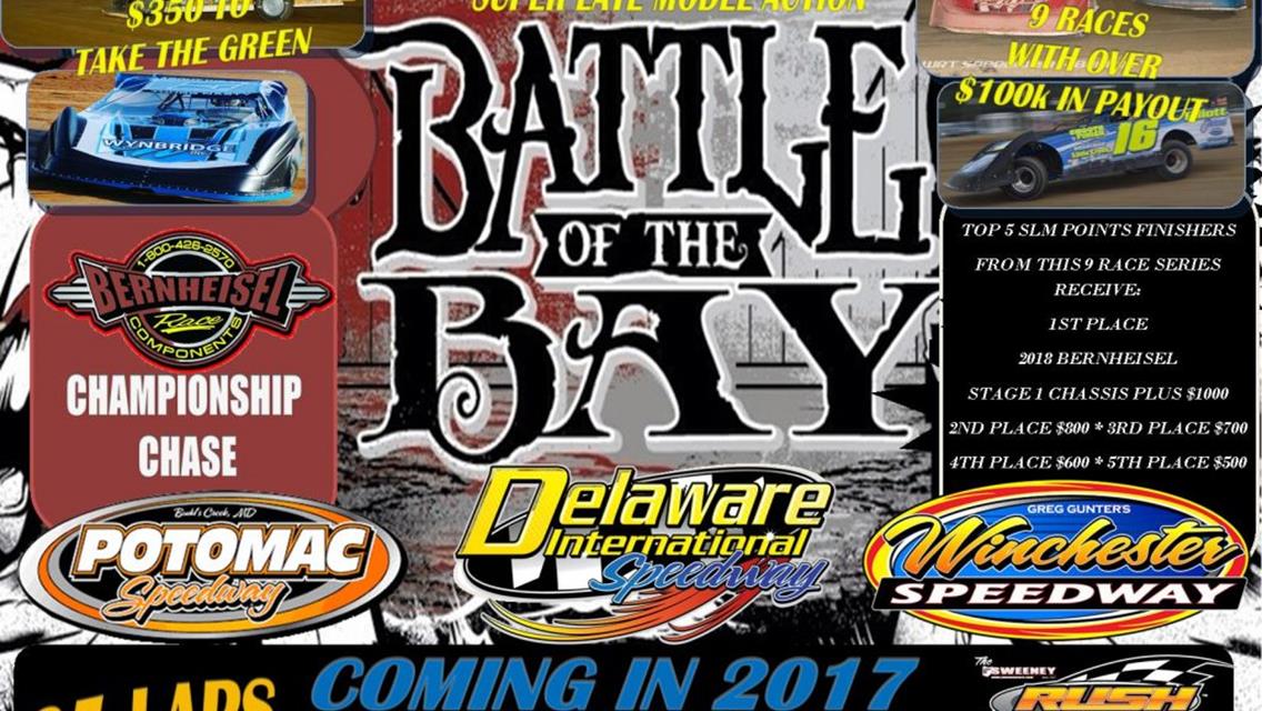 Delaware International, Potomac and Winchester Speedways team up for a &quot;BATTLE OF THE BAY&quot; Late Model series