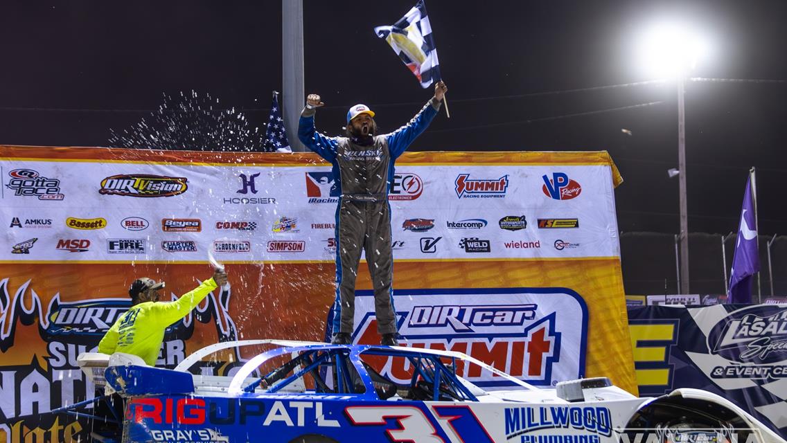 Millwood Muscles to First Career DIRTcar Summer Nationals Win at LaSalle Speedway