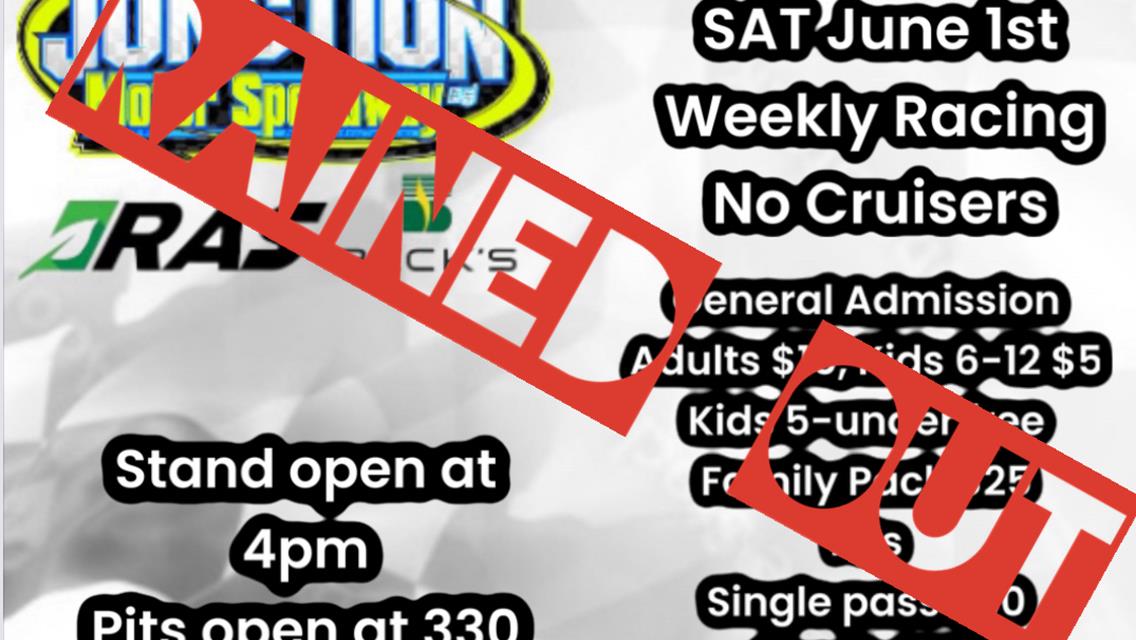 June 1 show is rained out