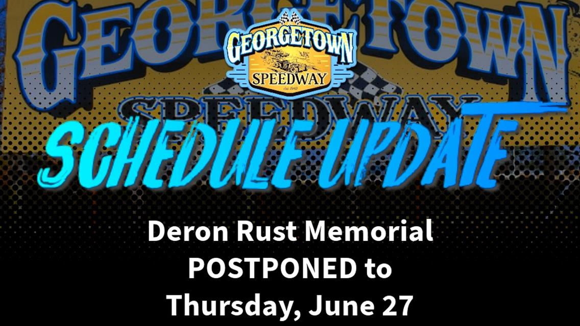 Postponed: Deron Rust Memorial Moved to Thursday, June 27
