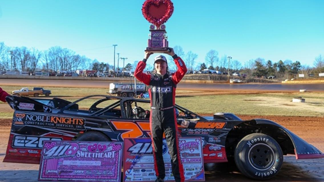 Cory Hedgecock Charms the Field in Sweetheart Victory at 411 Motor Speedway