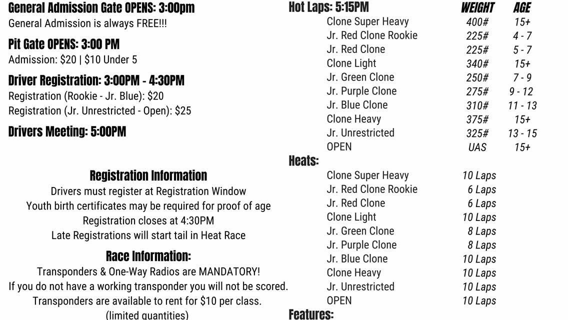 2023 Can-Am Speedway Karts Season Opener Saturday May 6th!