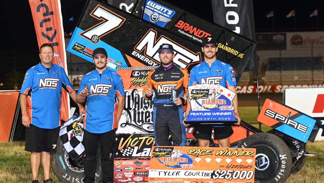 SUNSHINE BRIGHT LIKE A DIAMOND: Tyler Courtney Takes First High Limit Win of Year with $25K at Lucas Oil