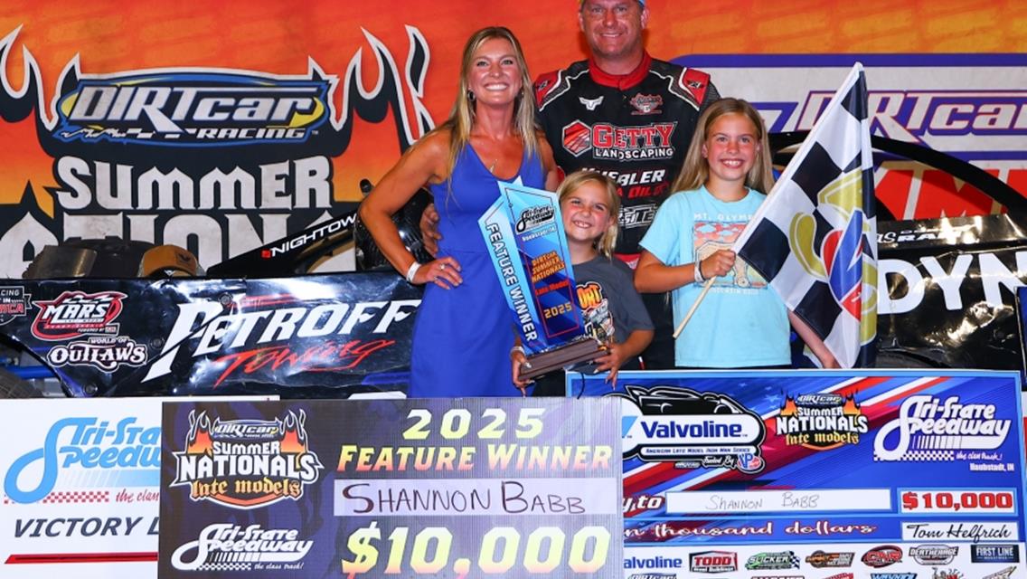 Shannon Babb returned as the DIRTcar Summer Nationals most winningest driver with a $10,000 victory at Tri-State Speedway on Saturday, July 5.