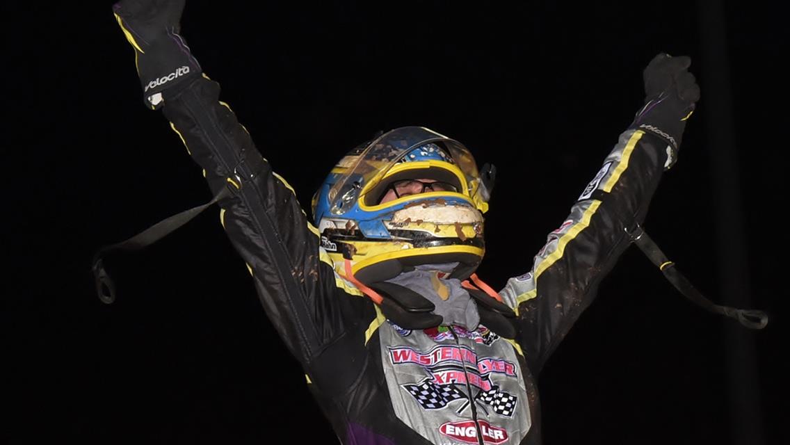 Blake Hahn celebrates Jesse Hockett/Daniel McMillin Memorial victory