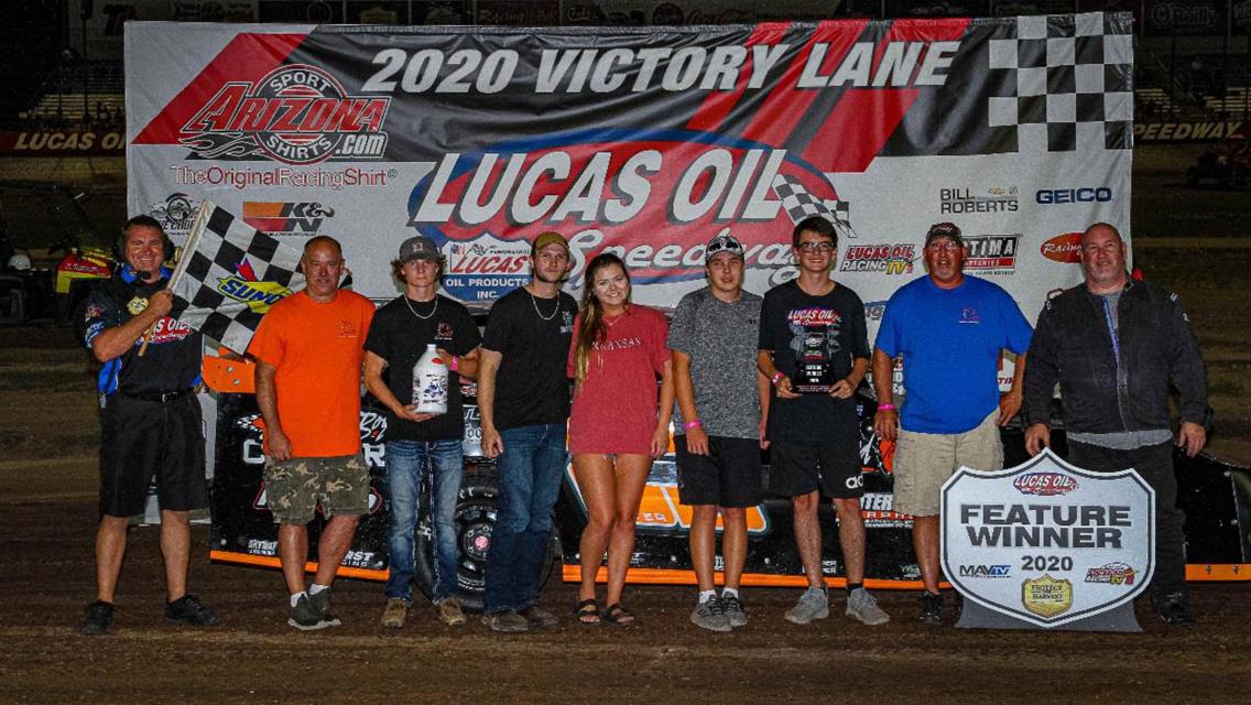 First-time winners Salter, Cox join Reed, Jackson in Lucas Oil Speedway victory lane