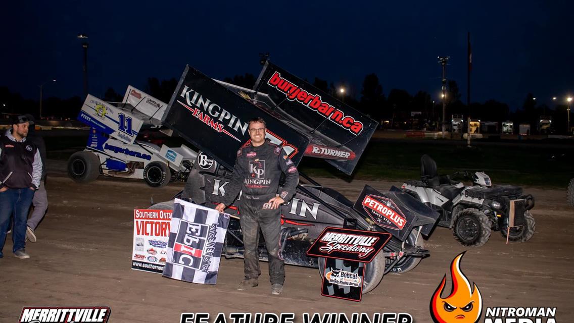 RYAN TURNER, NELSON MASON, JOEL DICK, AND DONNY LAMPMAN TAKE THE CHECKERS ON VICTORIA DAY AT MERRITTVILLE