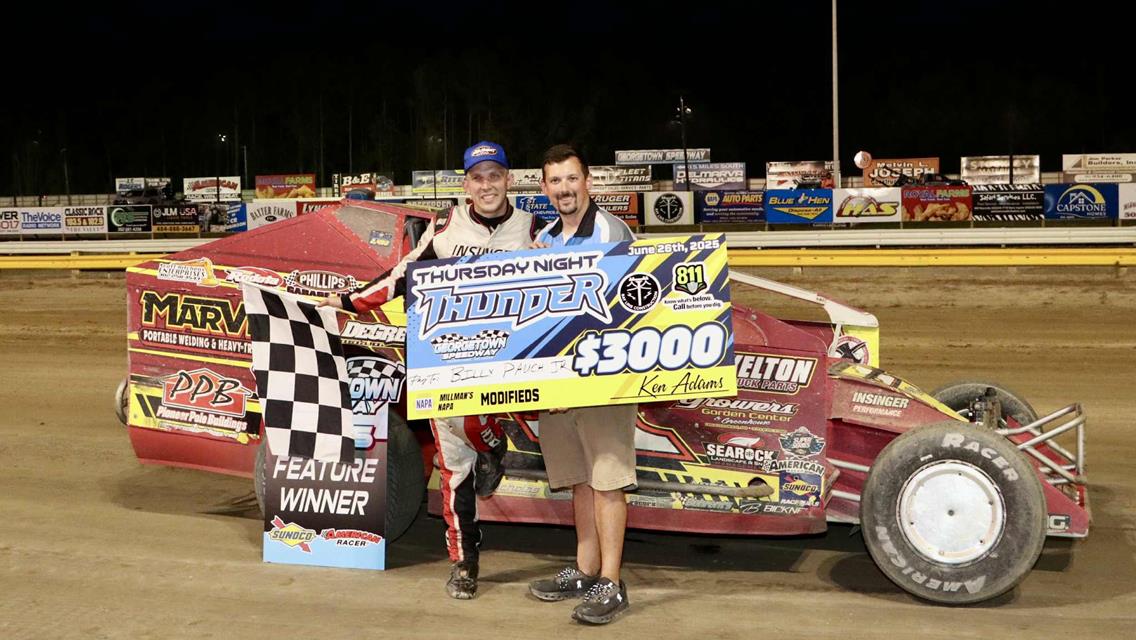 Pauch Jr. Storms from 8th to Victory, Grabs $3K Payday in Millman’s NAPA Modifieds; Peck Claims First 602 Sportsman Win of Season at Georgetown