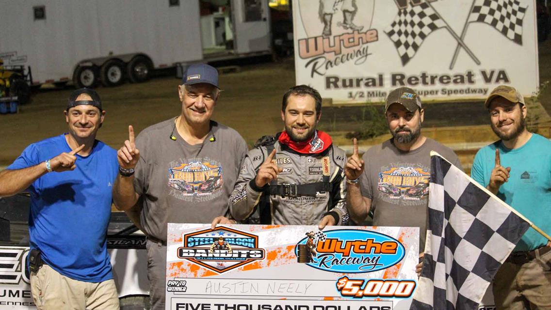 Austin Neely wins the Steel Block Bandits $5000 to win at Wythe Saturday Night