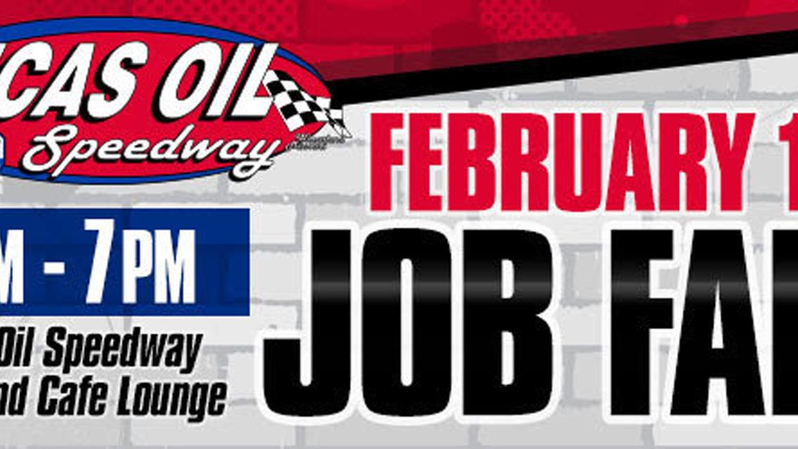 Season employment in several areas available at Lucas Oil Speedway Job Fair on Feb. 17