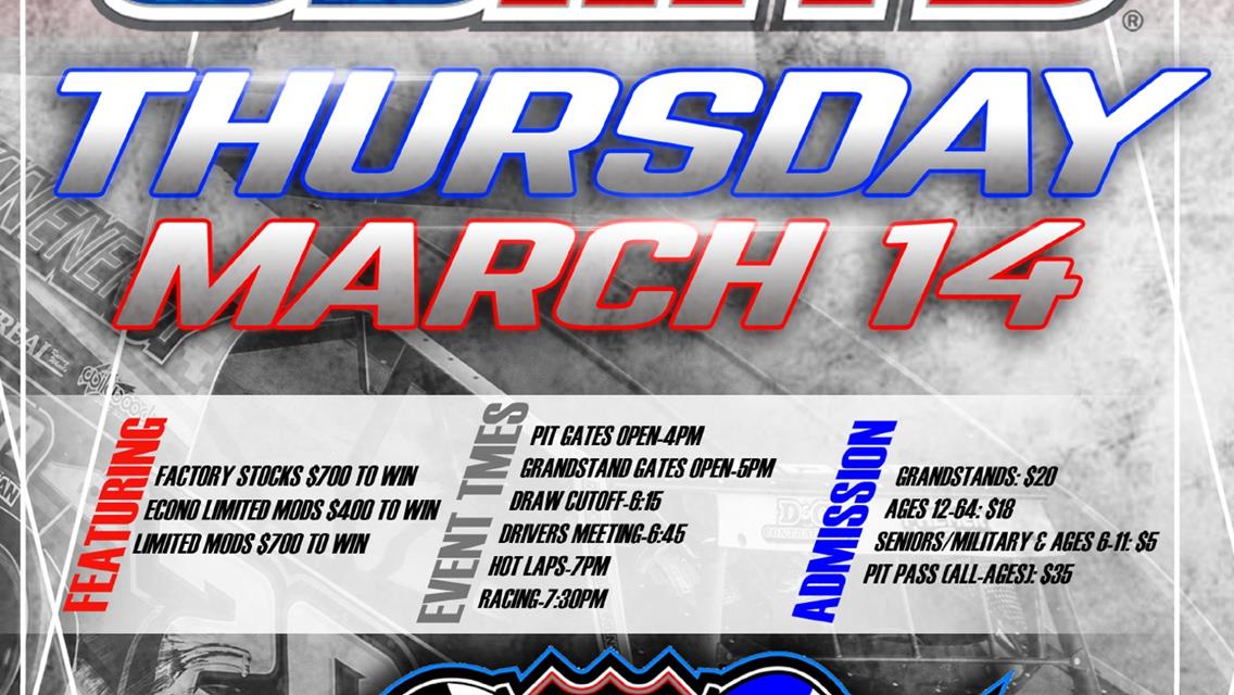 SAT. MARCH 9 NOW RAINED OUT...USMTS COMING THIS THURSDAY