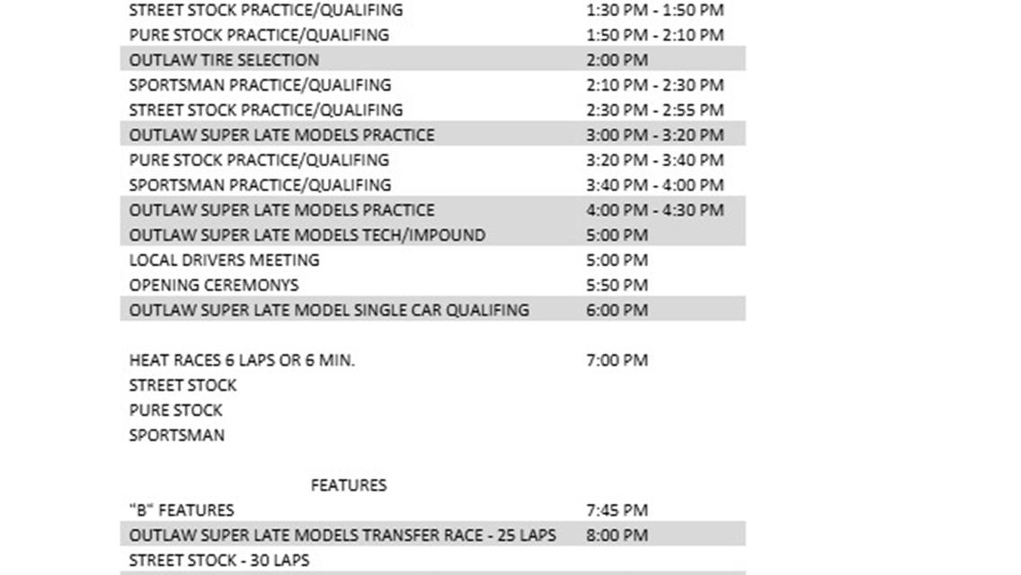 May 17th Race Day Itinerary