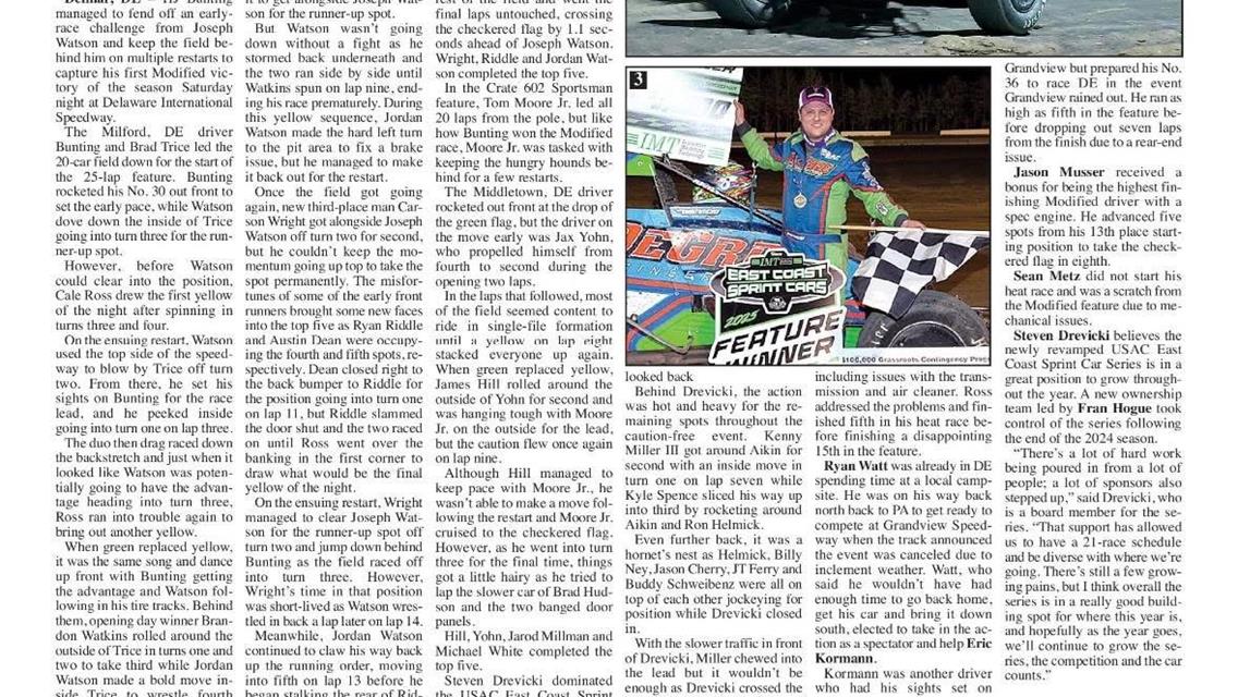 HJ Bunting Takes the Checkered Flag