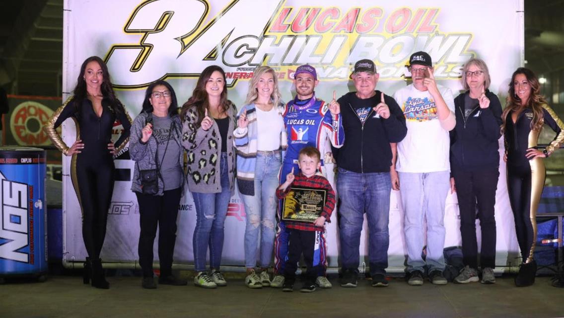 Larson shows the way on Tuesday night at Lucas Oil Chili Bowl, Bell captures his first VIROC win