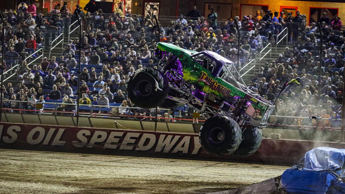 O&#39;Reilly Auto Parts Monster Trucks &#39;Eve of Destruction&#39; wraps Lucas Oil Speedway season on Saturday