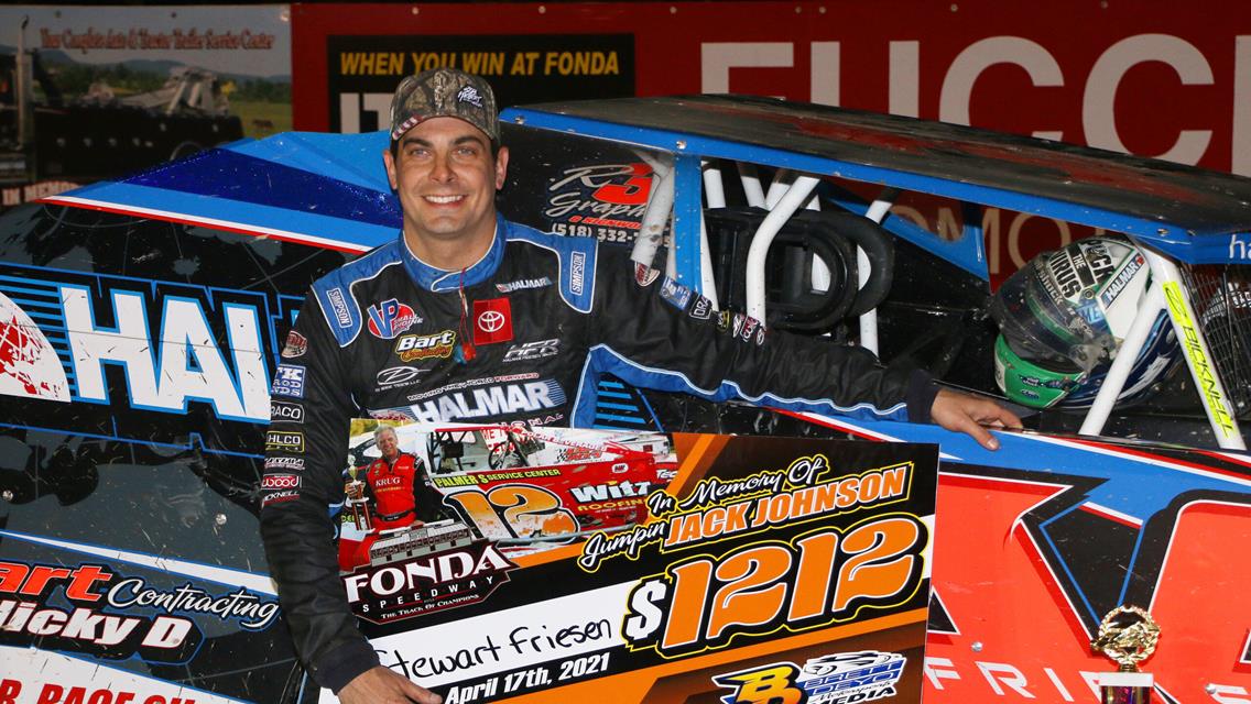 FRIESEN DOMINATES 70TH SEASON OPENER AT THE FONDA SPEEDWAY FOR $3612 VICTORY