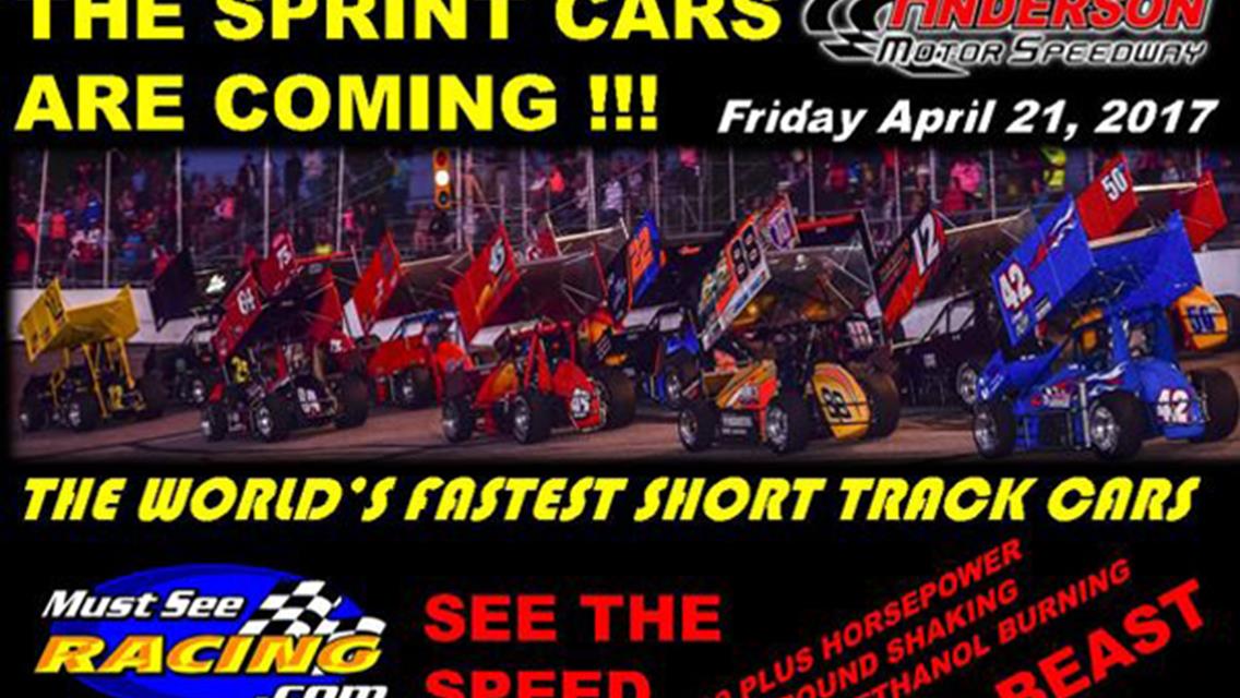 The Sprint Cars Are Coming!  April 20th- 21st, 2017