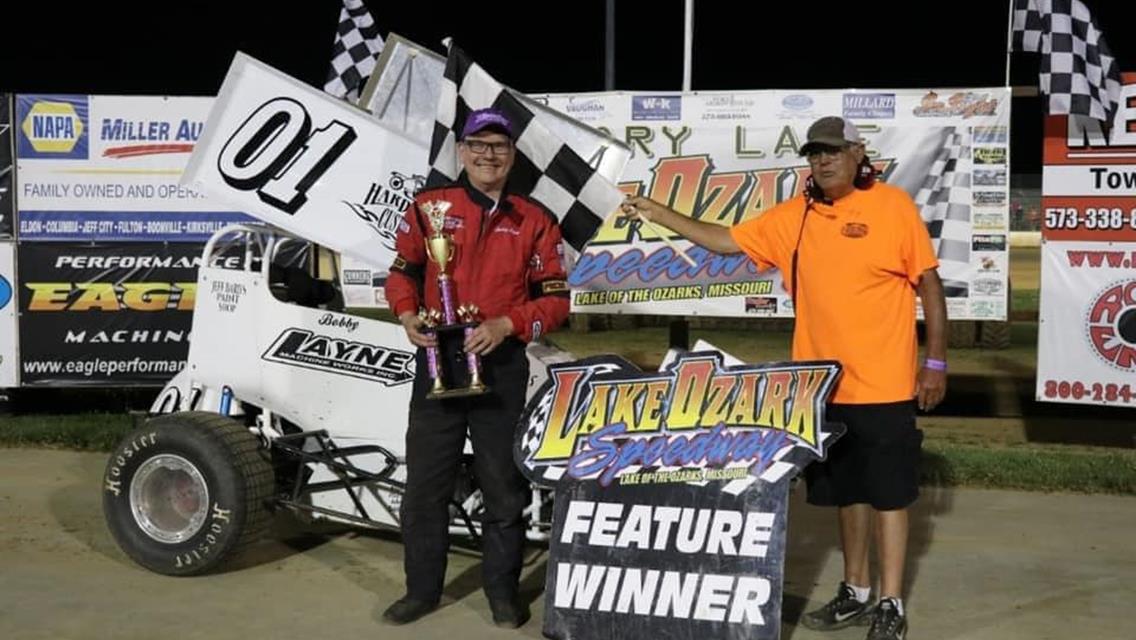 Bobby Layne Victorious at Lake Ozark in POWRi Midwest Lightning Sprints