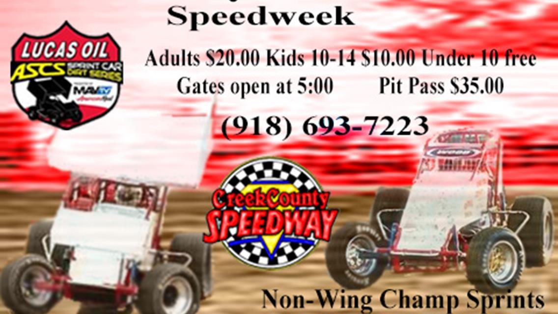 Lucas Oil ASCS National Sprints Set Sights on Creek County Thursday Night.