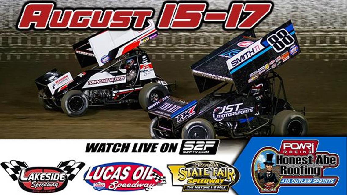 POWRi 410 Outlaw Sprints at Lakeside, Lucas Oil, and Missouri State Fair