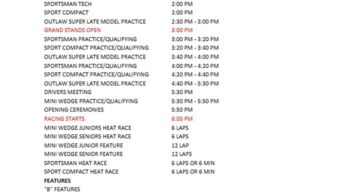 Owosso Nationals Friday Schedule