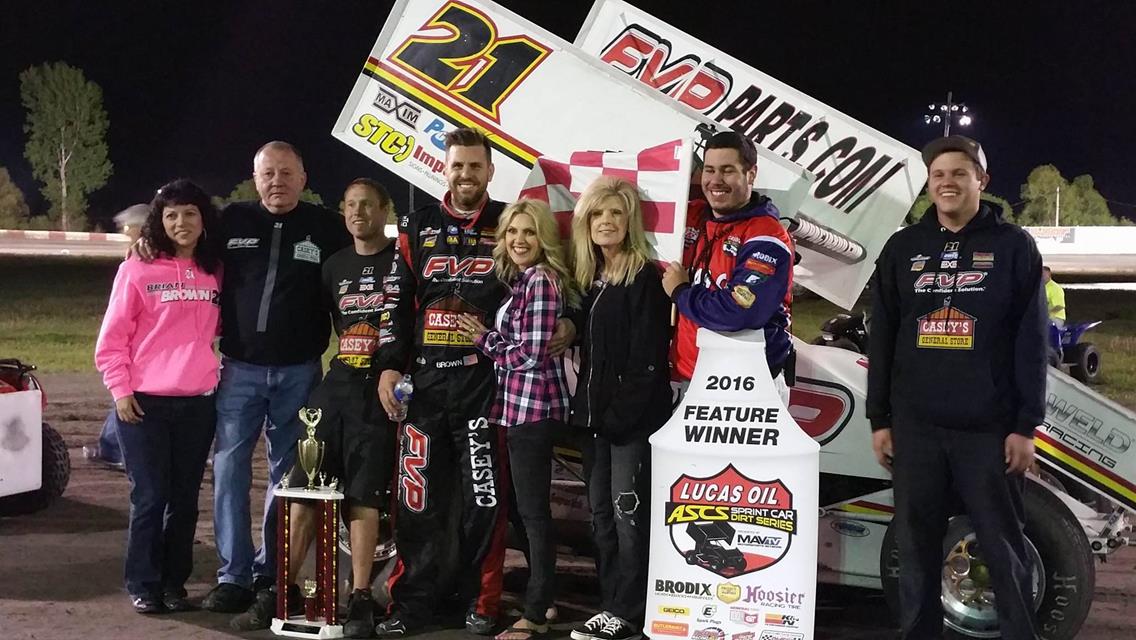 Brian Brown Earns First Career Lakeside Speedway Victory with Lucas Oil ASCS