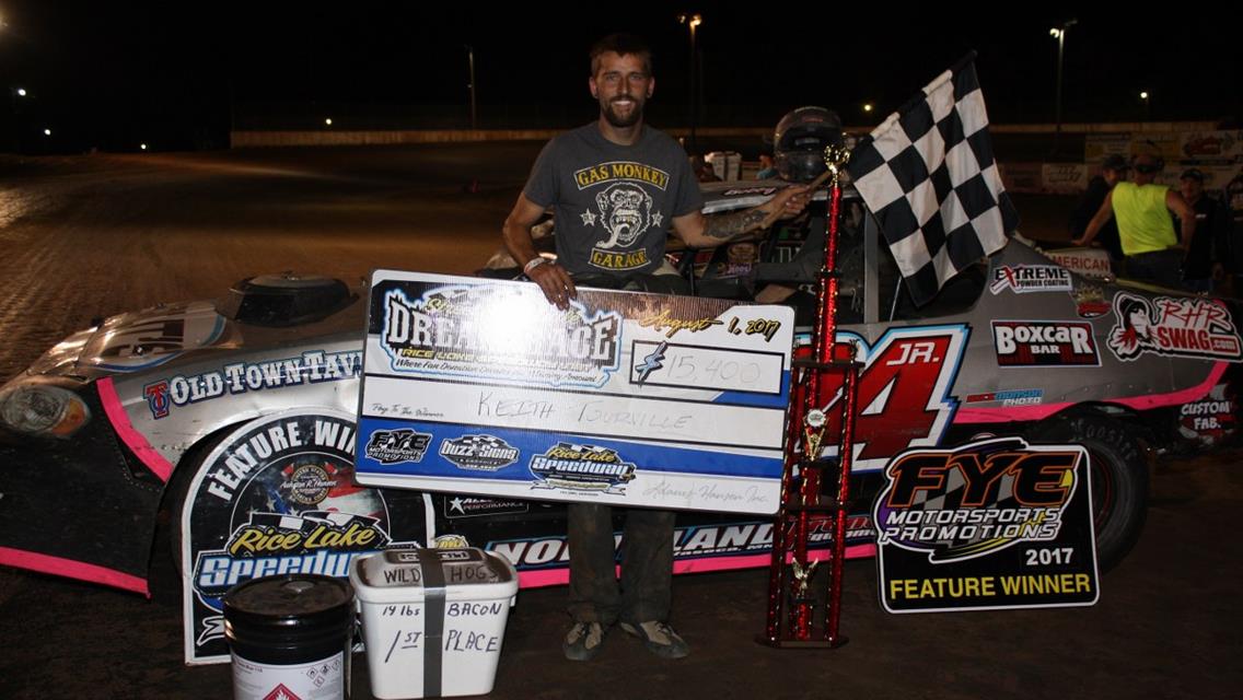 Tourville Breaks the Bank At Rice Lake Speedway; Wins $15,400 in “Little Dream