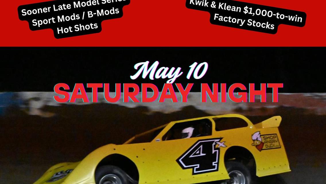 Sooner Late Models, $1,000-to-win for Factory Stocks Saturday at Enid Speedway