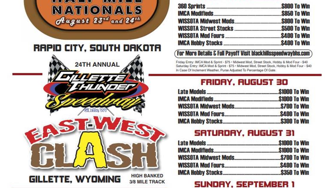 South Dakota Lottery Half Mile Nationals with 5 day Points Payout!!