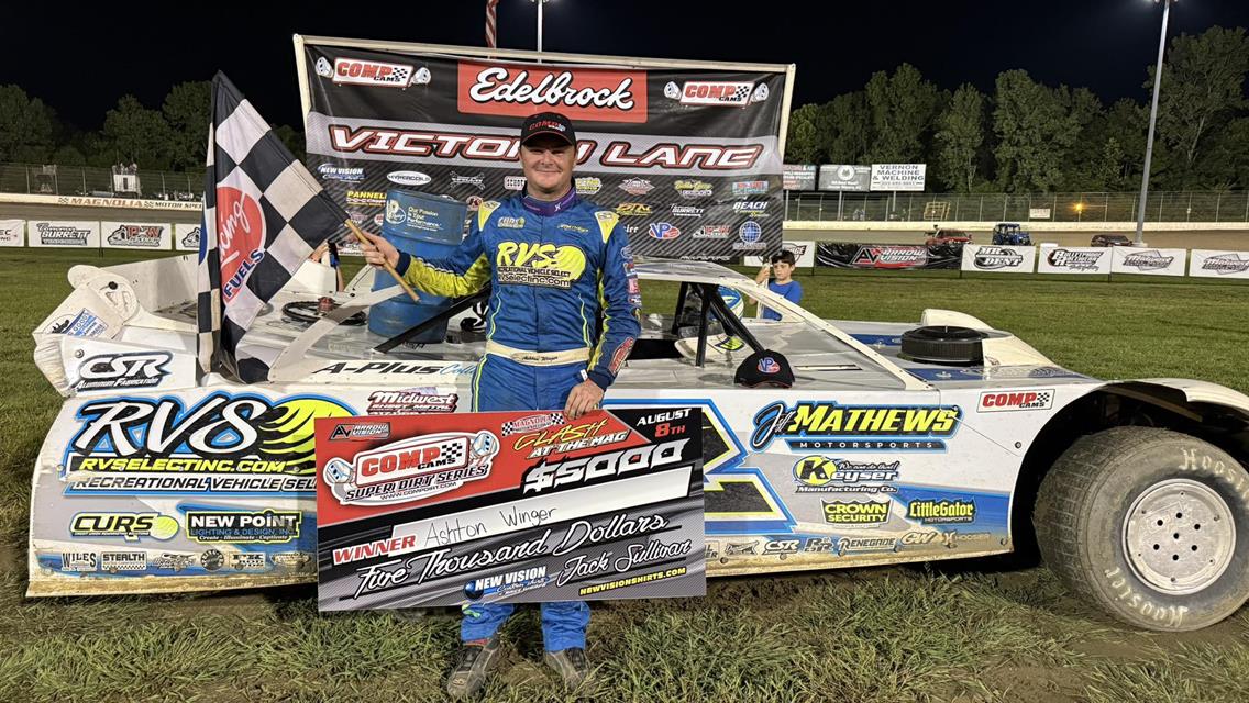 Ashton Winger won $5,000 in the Clash at The Mag opener on Friday, August 8 at Magnolia Motor Speedway.