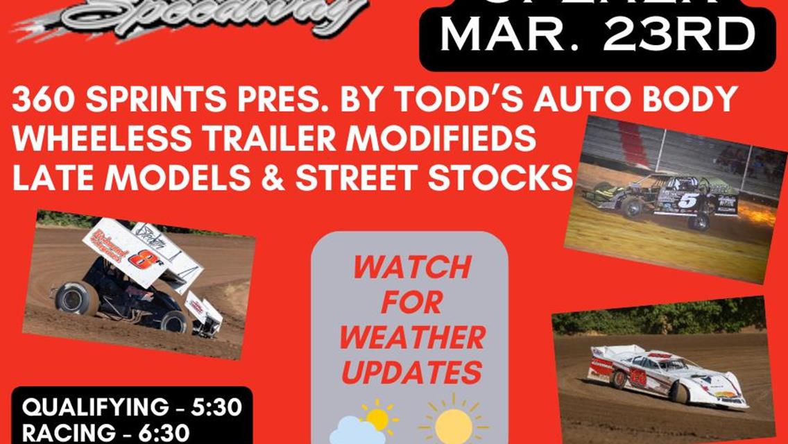 WILL COTTAGE GROVE SPEEDWAY BEAT OUT MOTHER NATURE THIS WEEKEND FOR THE 2024 SEASON OPENER???