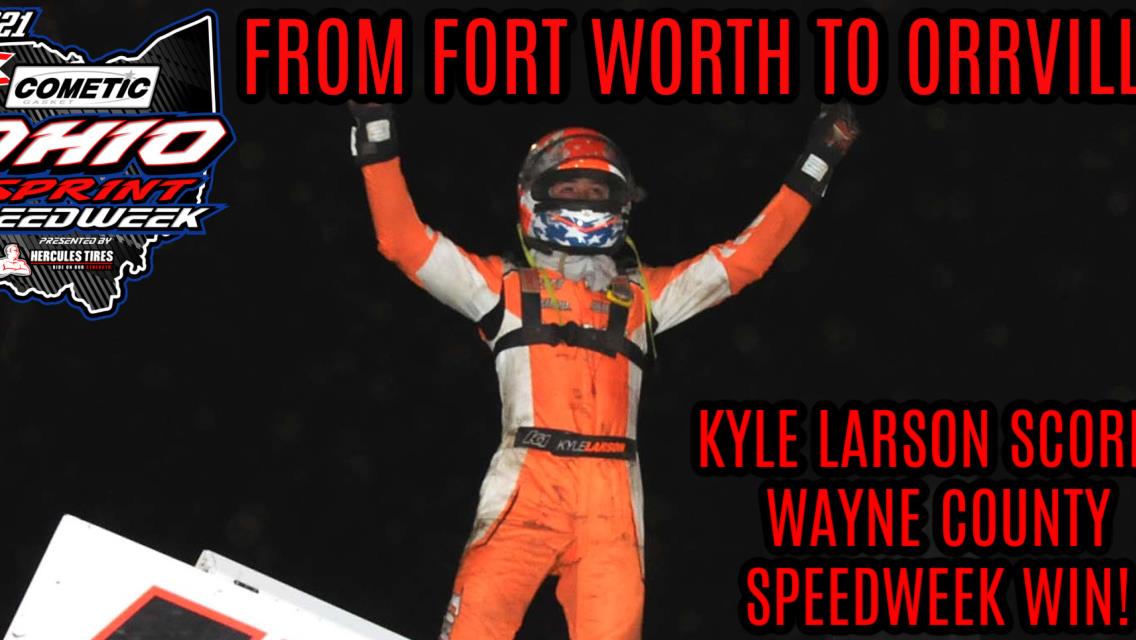 Kyle Larson rallies from tenth to score Duffy Smith Memorial Speedweek win at Wayne County Speedway