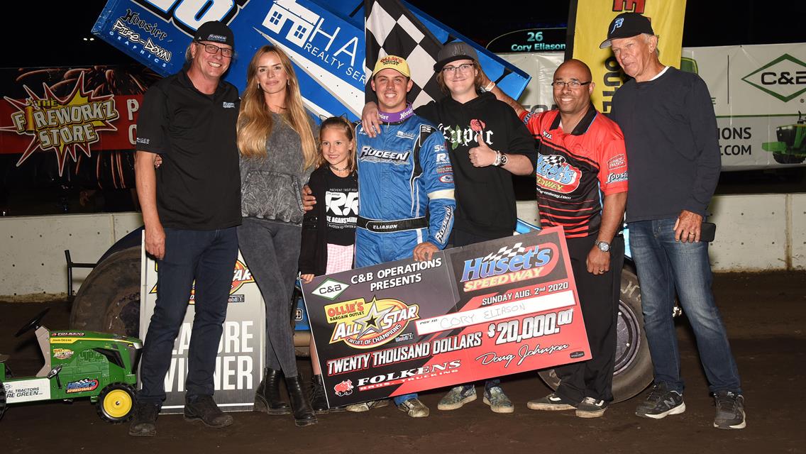 Eliason and Yeigh Earn Electrifying Victories at Huset’s Speedway During C &amp; B Operations Grand Reopening presented by Folkens Brothers Trucking