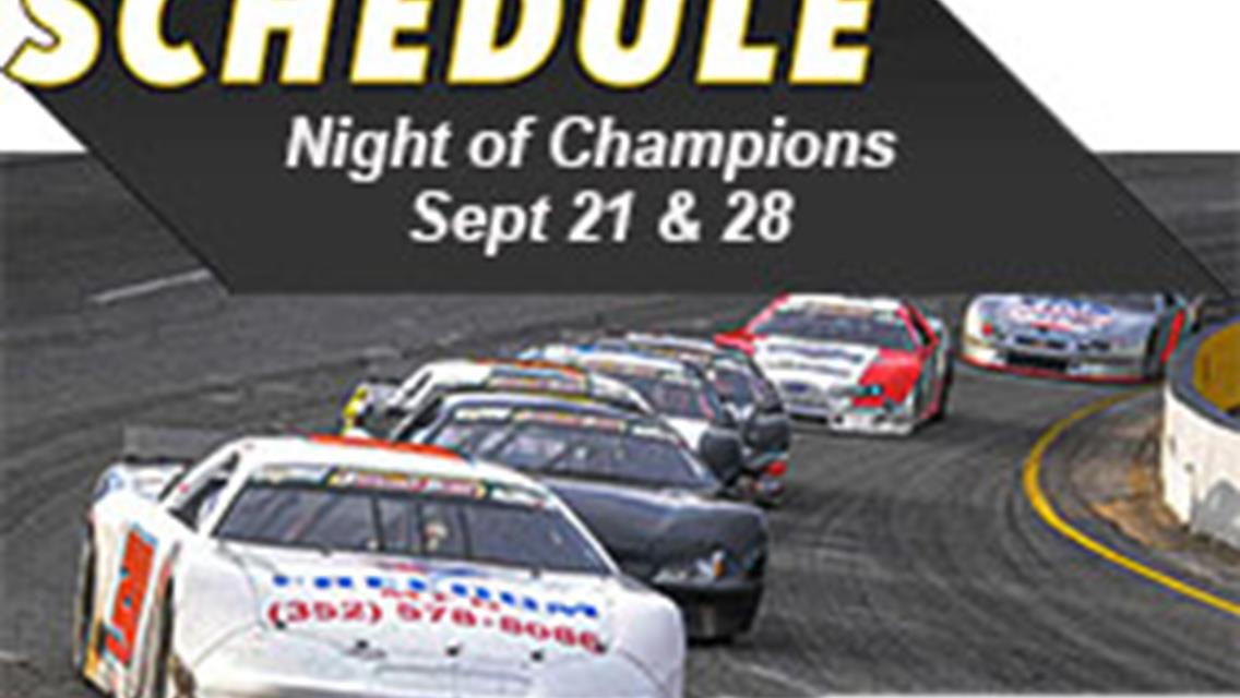 Schedules for Championship Nights Set