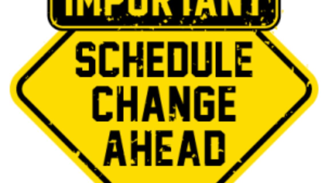 Dragway Opening Weekend Schedule Change