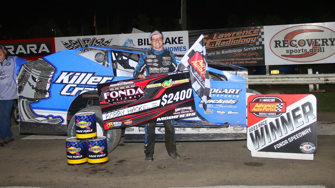 HACKEL IV ADDS HIS NAME TO THE ALL-TIME MODIFIED WIN LIST AT FONDA WITH FIRST CAREER WIN