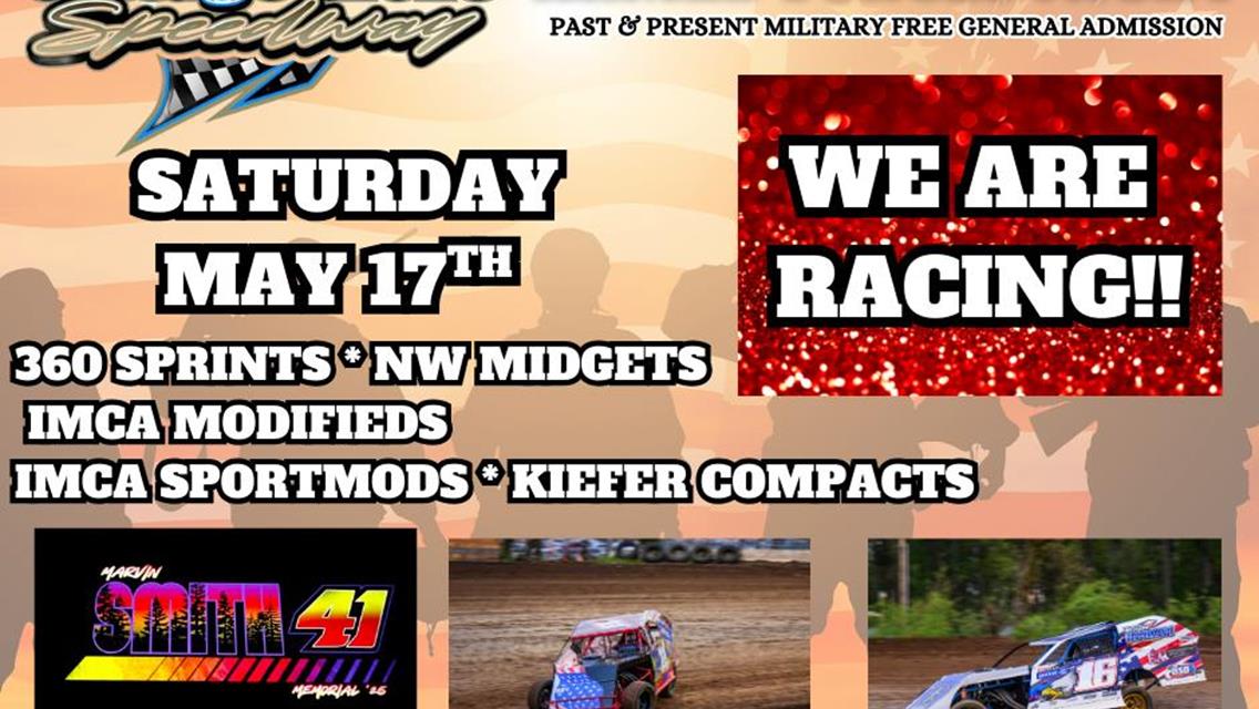 COTTAGE GROVE SPEEDWAY IS RACING TONIGHT, SATURDAY, MAY 17TH!!