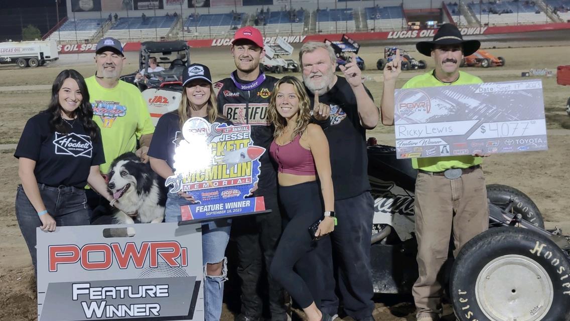 Ryan Timms, Ricky Lewis capture Hockett-McMillin Memorial feature victories at Lucas Oil Speedway