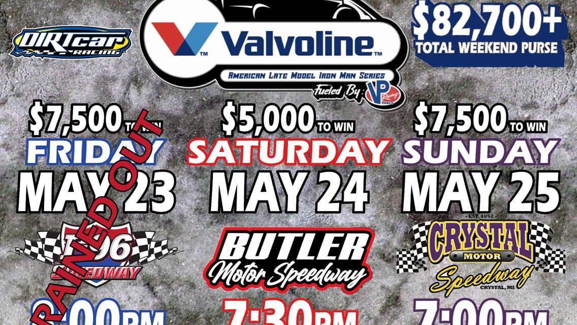 Rain &amp; Cold Temperatures Cancel American Late Model Iron-Man Series event at I-96 Speedway