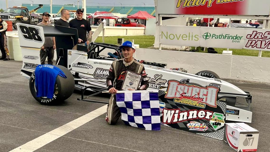 Thompson and Danzer Split Novelis Supermodified Twin 35’s on Compass Credit Union Night at Oswego