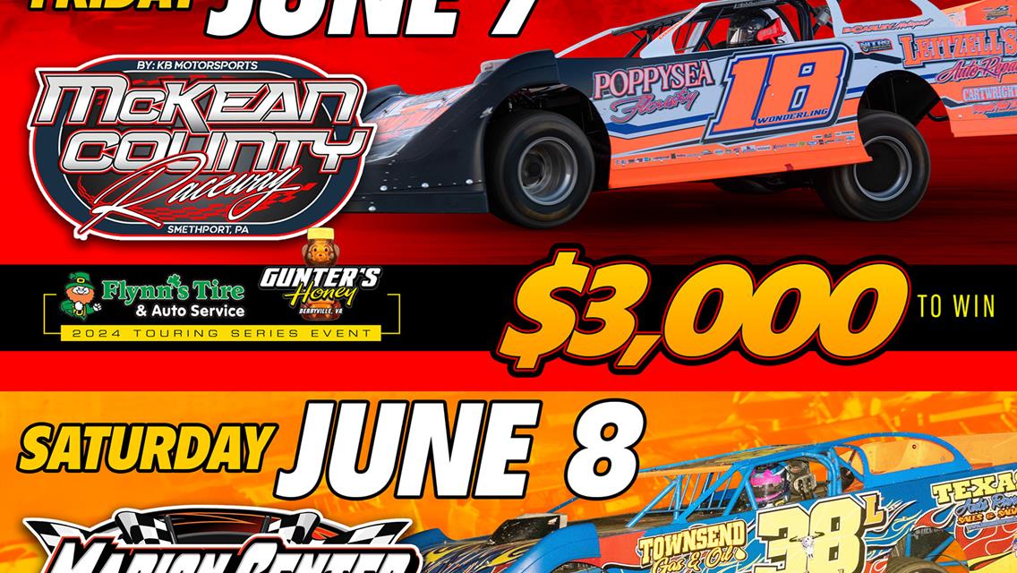 HOVIS RUSH LATE MODEL FLYNN&#39;S TIRE/GUNTER&#39;S HONEY TOUR WEEKEND DOUBLEHEADER IN WESTERN PA ON TAP; FRIDAY AT MCKEAN FOR THE 1ST TIME IN NEARLY 6 YEARS