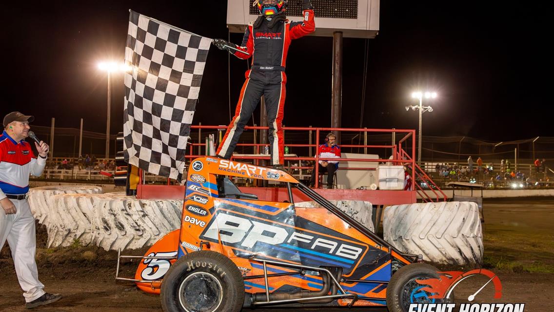 Alex Midkiff Masterful in POWRi IMRA Victory at Macon Speedway