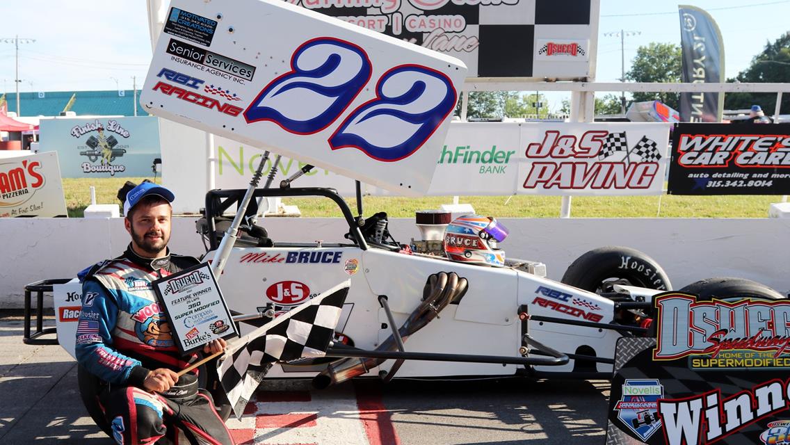 Bruce Wins First Career J&amp;S Paving 350 Super Feature, Becomes First Driver in Speedway History to Win in All Three Divisions