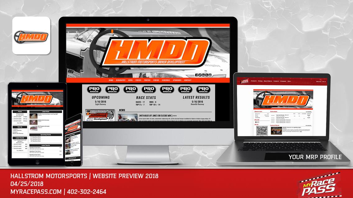 MyRacePass Builds New Team Website for Hallstrom Motorsports