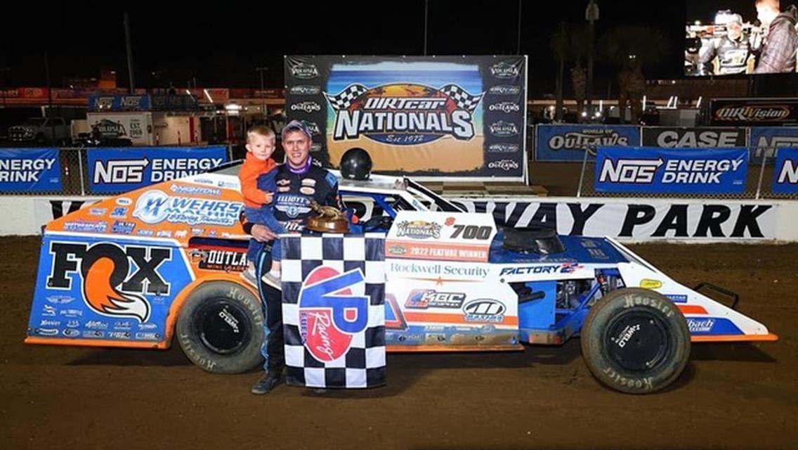 Nick in Victory Lane at Volusia Speedway Park on February 11, 2022.