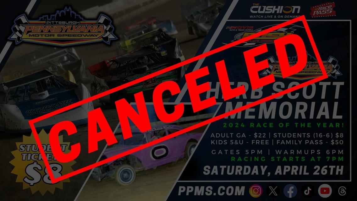 Rain Claims Victory Again; Herb Scott Memorial Canceled