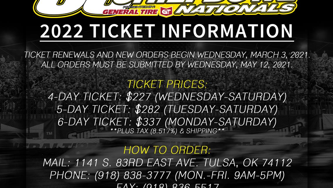 2022 Chili Bowl Ticket Orders Begin March 3, 2021