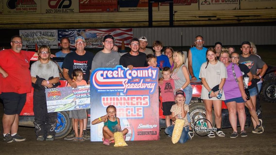 Shores, Davis, Scott, Bellinger, Foltz, Hancock, and Traster Score Wins on Saturday at Creek County Speedway!