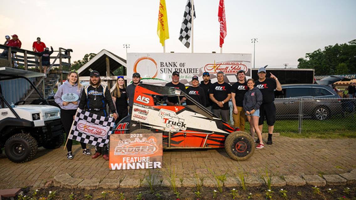 Jones Wins Another Thriller at Angell Park in AFS Badger Midget Series Action